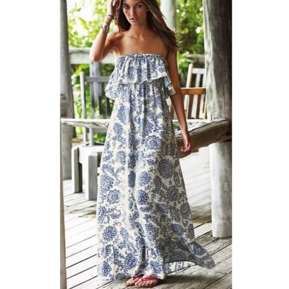 Victoria's Secret Dresses & Skirts - Victoria’s Secret Blue & White Maxi dress